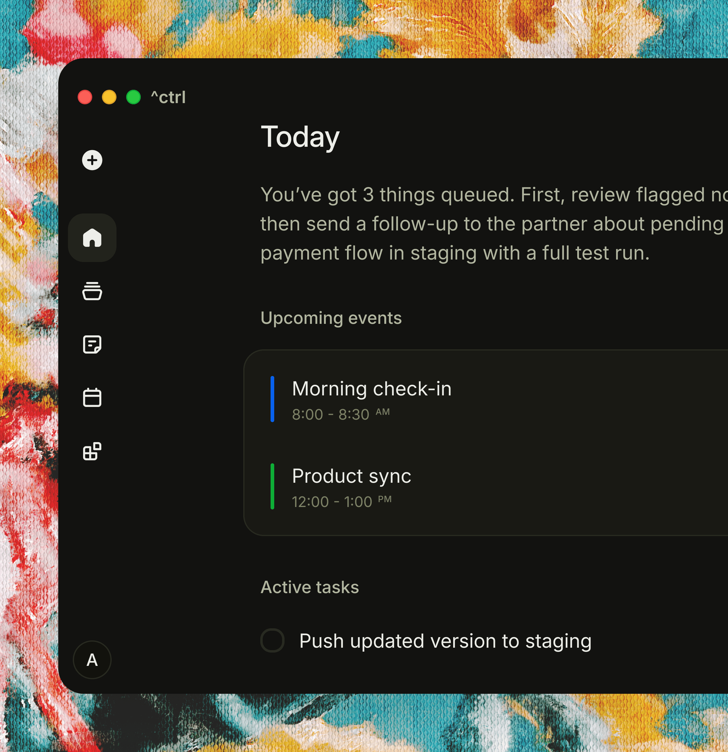 Ctrl desktop theme preview showing customizable visual themes.